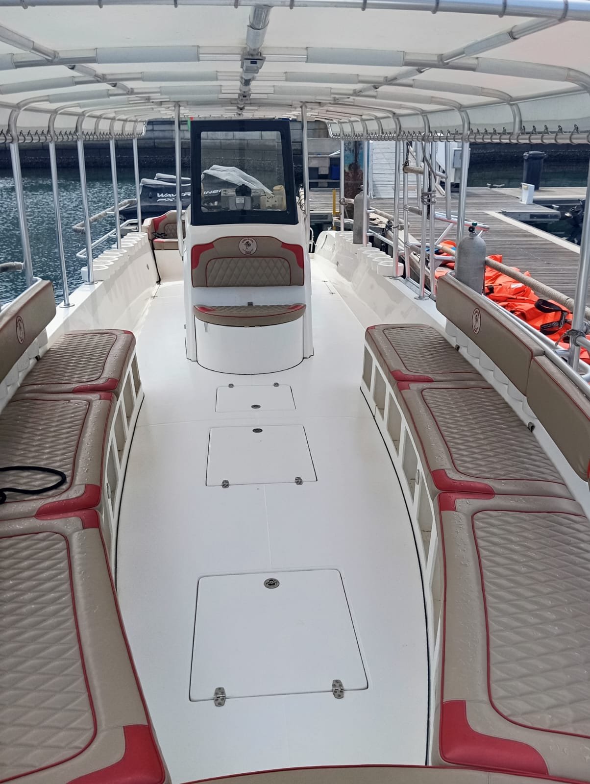 Boat ready for marine excursions
